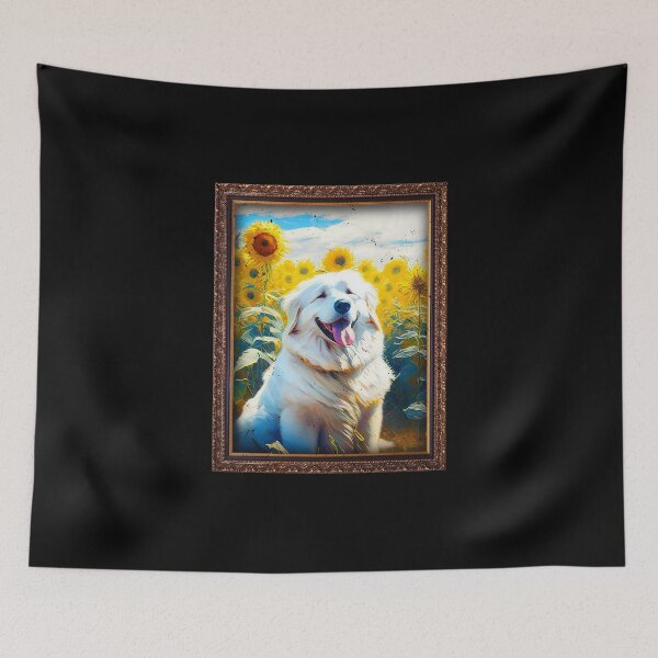 Artikelvorschau, Great Pyrenees Sunflower Painting Adorable Dog entworfen und verkauft von rafaeltto.