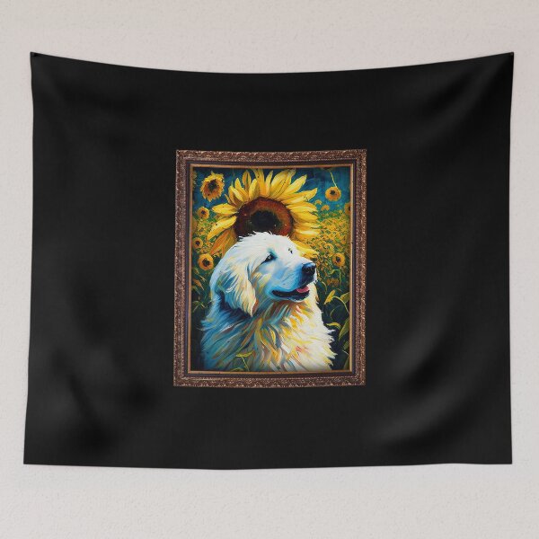 Artikelvorschau, Great Pyrenees Sunflower Painting Adorable Dog entworfen und verkauft von rafaeltto.