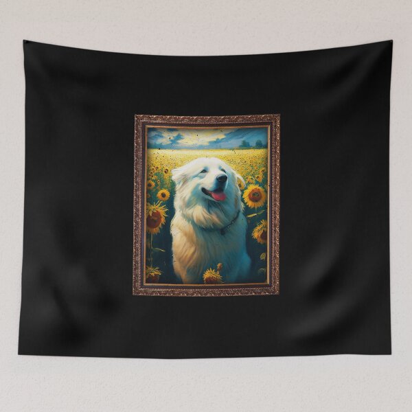 Artikelvorschau, Great Pyrenees Sunflower Painting Adorable Dog entworfen und verkauft von rafaeltto.