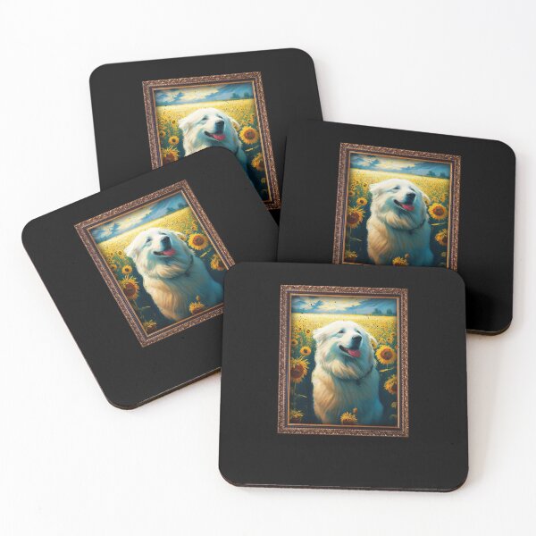 Artikelvorschau, Great Pyrenees Sunflower Painting Adorable Dog entworfen und verkauft von rafaeltto.