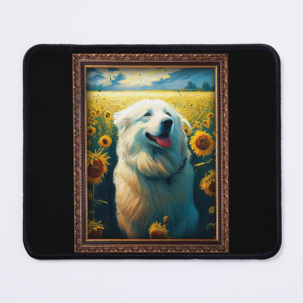 Artikelvorschau, Great Pyrenees Sunflower Painting Adorable Dog entworfen und verkauft von rafaeltto.