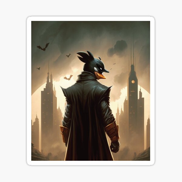 Item preview, Daffy Duck as a supervillain, epic, city background designed and sold by ANProject.