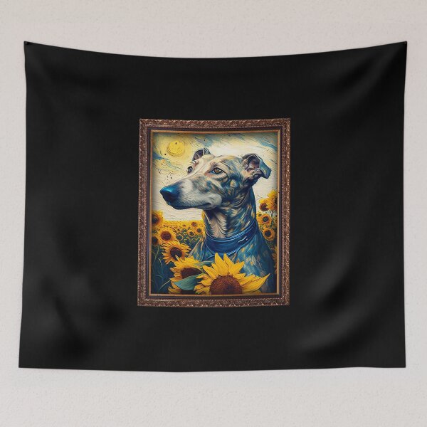 Artikelvorschau, Greyhound Sunflower Painting Adorable Dog entworfen und verkauft von rafaeltto.