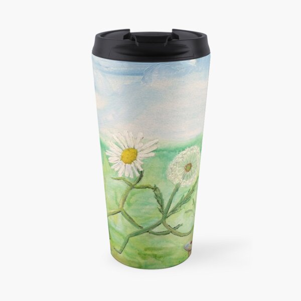 Daisy running hand in hand with Dannylion. Travel Mug