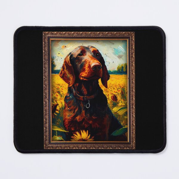 Item preview, Hanoverian Scenthound Sunflower Painting Adorable Dog designed and sold by rafaeltto.