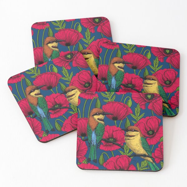 Item preview, Bee eaters and poppies designed and sold by fernandoreno.