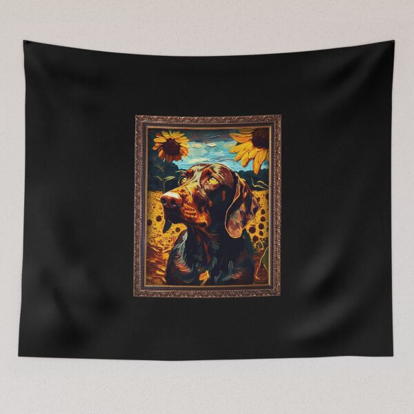 Item preview, Hanoverian Scenthound Sunflower Painting Adorable Dog designed and sold by rafaeltto.