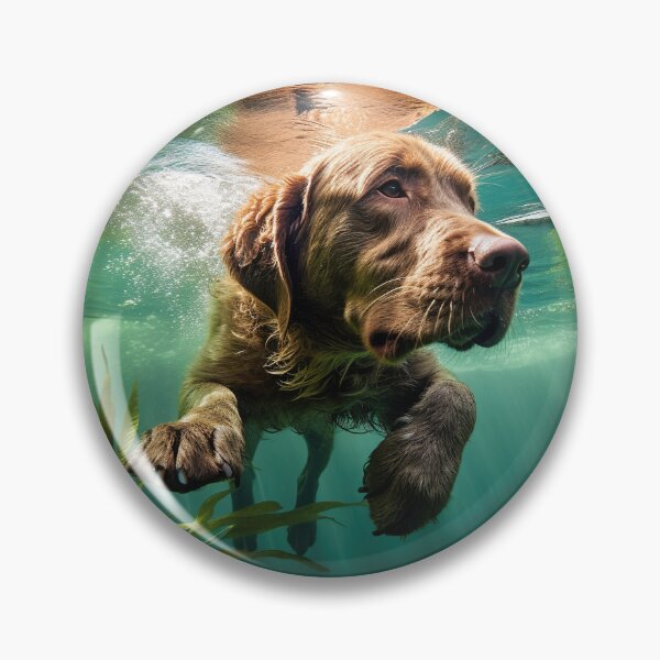 Item preview, Chesapeake Bay Retriever swimming: 3 designed and sold by ebrawne.