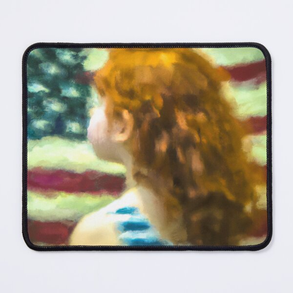 Item preview, Impressionist American Flag and Little Red Haired Girl is an designed and sold by CristalleLisa.