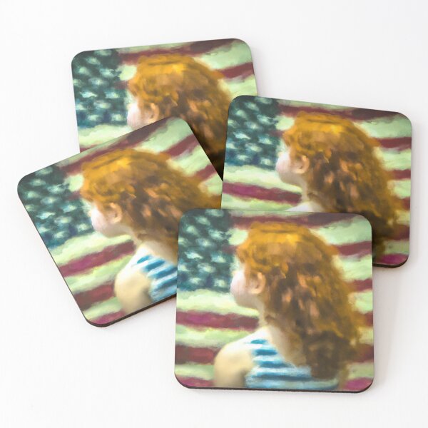 Item preview, Impressionist American Flag and Little Red Haired Girl is an  designed and sold by CristalleLisa.