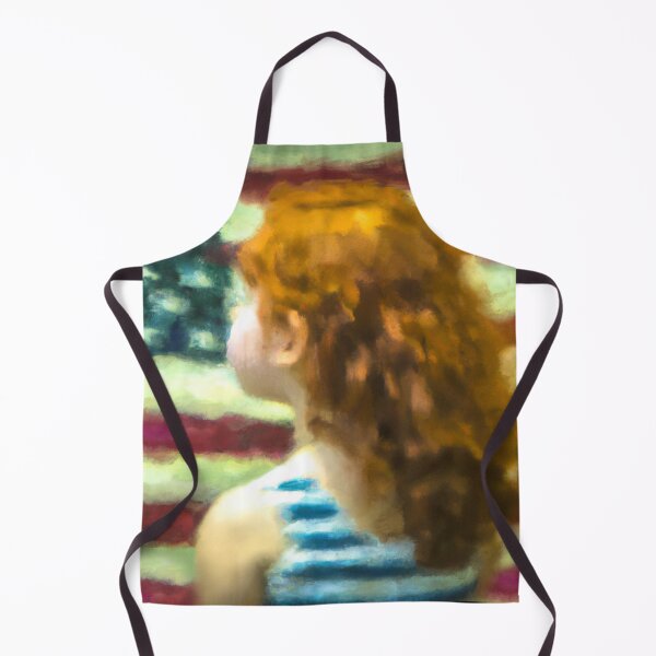 Item preview, Impressionist American Flag and Little Red Haired Girl is an  designed and sold by CristalleLisa.