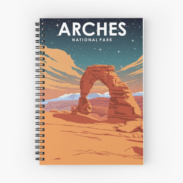 Item preview, Arches National Park at Night Vintage Minimal Retro Travel Poster designed and sold by Stadify.