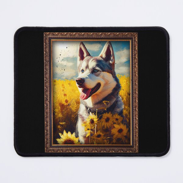 Item preview, Husky Sunflower Painting Adorable Dog designed and sold by rafaeltto.