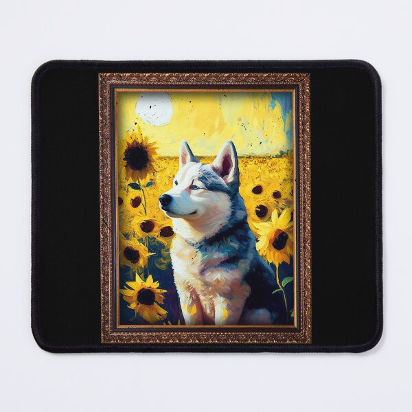 Item preview, Husky Sunflower Painting Adorable Dog designed and sold by rafaeltto.