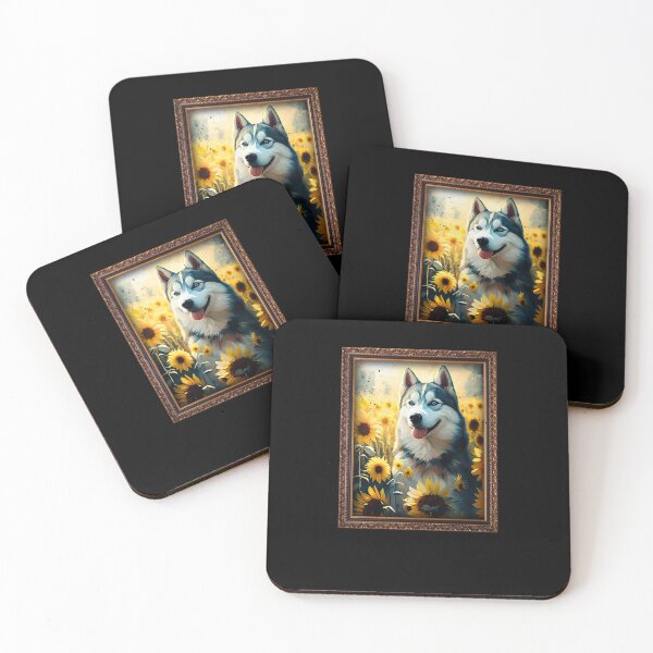 Item preview, Husky Sunflower Painting Adorable Dog designed and sold by rafaeltto.