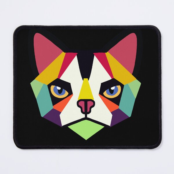 Item preview, Geometric Cat Face Big Ears designed and sold by wildjellybeans.