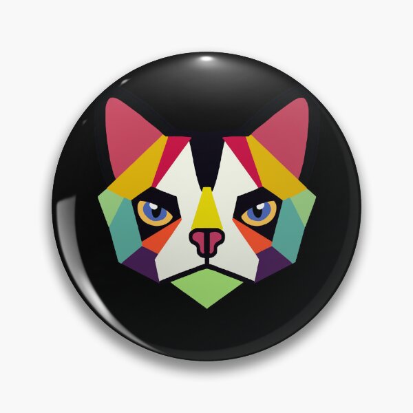 Item preview, Geometric Cat Face Big Ears designed and sold by wildjellybeans.