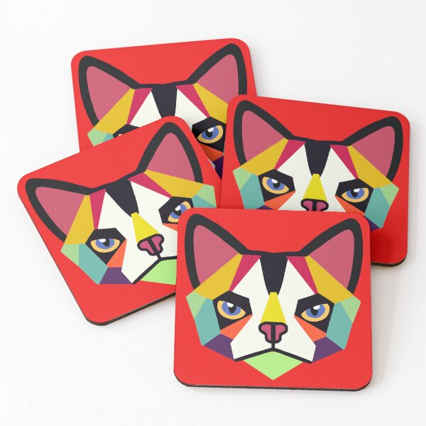 Item preview, Geometric Cat Face Big Ears designed and sold by wildjellybeans.
