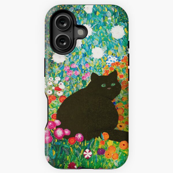Artikel-Vorschau von Gustav Klimt Katze, Klimt Gartenkatze, lustiges Katzenmuttergeschenk, schwarze Katze Art, designt und verkauft von RaspberryEM.
