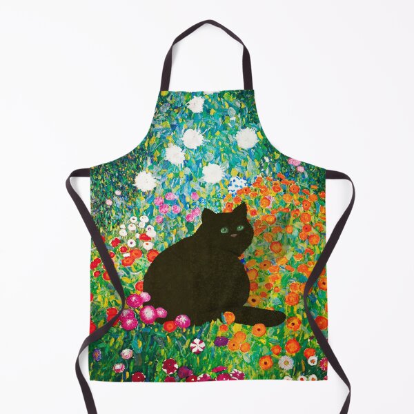 Item preview, Gustav Klimt Cat ,Klimt Garden Cat , Funny Cat mom gift, Black Cat Art designed and sold by RaspberryEM.
