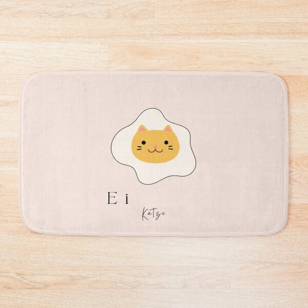 Item preview, "Katze im Ei" with Illustration of White Egg and Cat's Face as the Yolk on Pink Background designed and sold by RM-Journey.