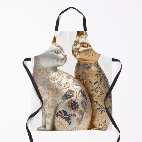 Artikelvorschau, Couple cat statue imari China material photo isolated objects 1 entworfen und verkauft von jetaiart.