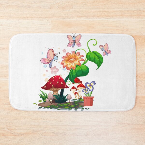 Item preview, Watercolor Fairyland with Butterflies, Flowers, and Mushrooms designed and sold by rafiaarts.