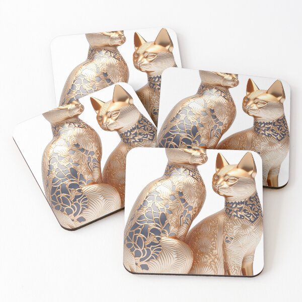 Item preview, Couple cat statue imari China material photo isolated objects 3 designed and sold by jetaiart.