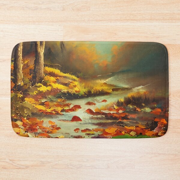 Item preview, Romantic autumn landscape with a river surrounded by tree leaves II designed and sold by Rostislav Bouda.