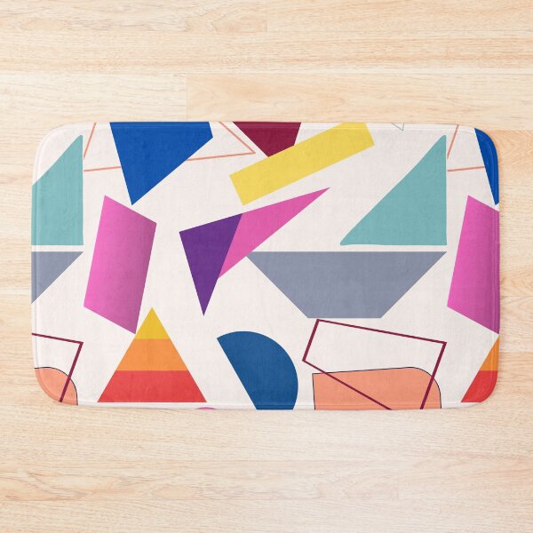 Asymmetric Beauty : A Geometric Print Design Bath Mat