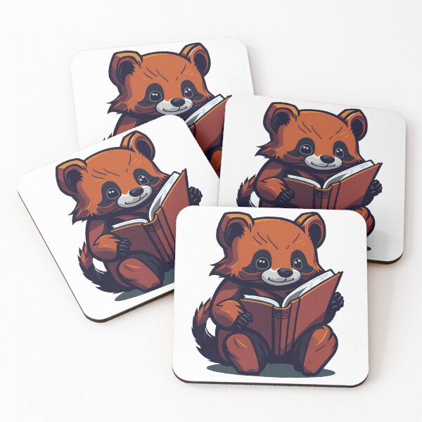 Item preview, Furry Red Panda Reading a Book - Whimsical Storybook Illustration designed and sold by AndyNgn.