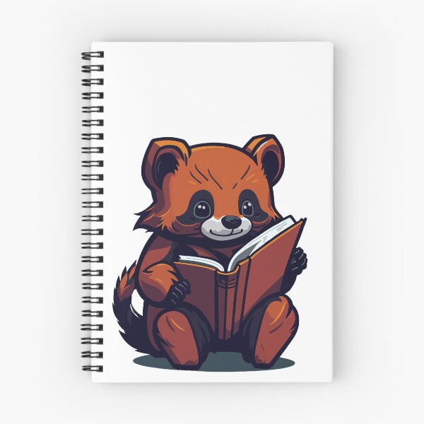 Item preview, Furry Red Panda Reading a Book - Whimsical Storybook Illustration designed and sold by AndyNgn.