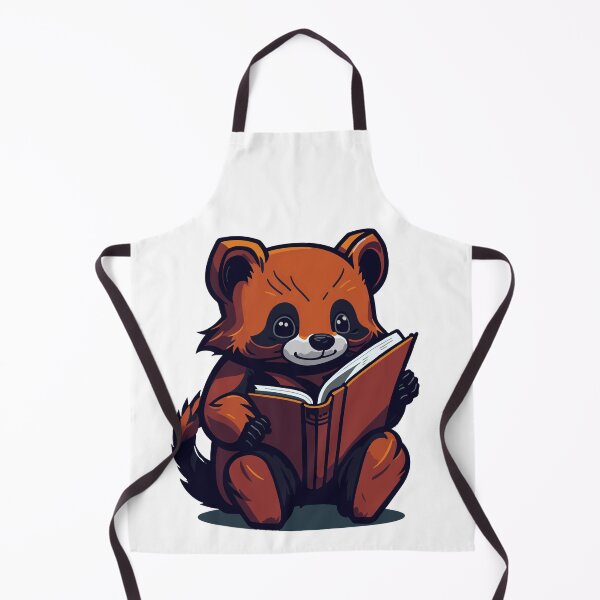 Item preview, Furry Red Panda Reading a Book - Whimsical Storybook Illustration designed and sold by AndyNgn.