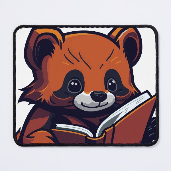 Item preview, Furry Red Panda Reading a Book - Whimsical Storybook Illustration designed and sold by AndyNgn.