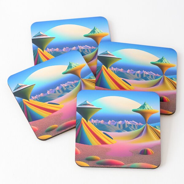 Item preview, Alien Dreamscape: Surreal Mountain Range designed and sold by TechBeeDesigns.