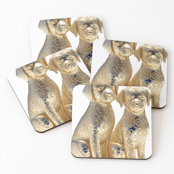 Item preview, Couple dog / puppy statue imari China material photo isolated objects 3 designed and sold by jetaiart.