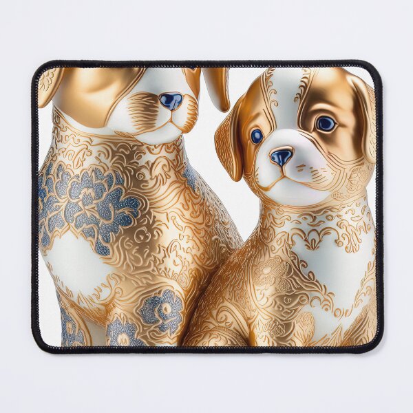 Item preview, Couple dog / puppy statue imari China material photo isolated objects 5 designed and sold by jetaiart.
