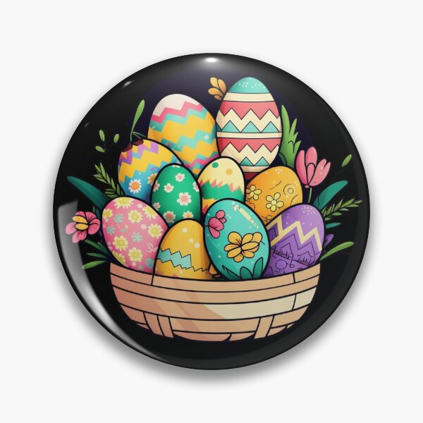 Artikelvorschau, Osterkorb Ostereier Ostern Sticker bunt Eier Osternest Geschenk entworfen und verkauft von Kerraner.