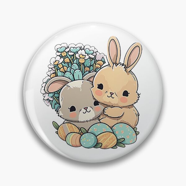 Artikelvorschau,  Osterhasen mit Osterkorb, Ostereier, Ostern, Sticker bunt Eier Osternest Geschenk entworfen und verkauft von Kerraner.