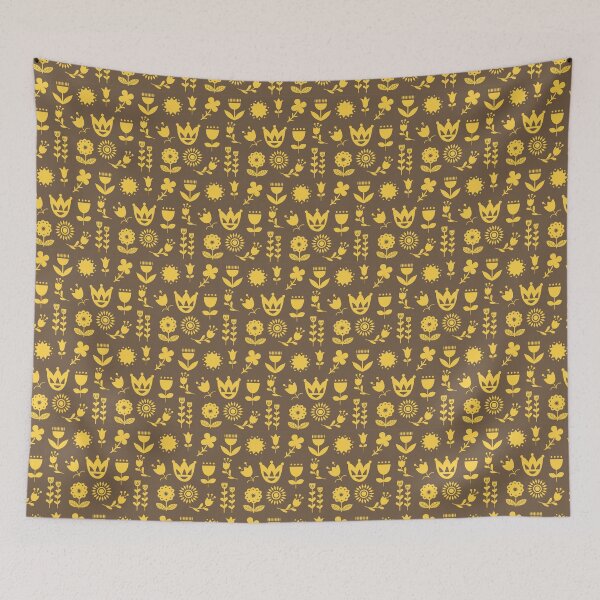Item preview, Flower silhouette - yellow and brown designed and sold by LaBelleMaison.