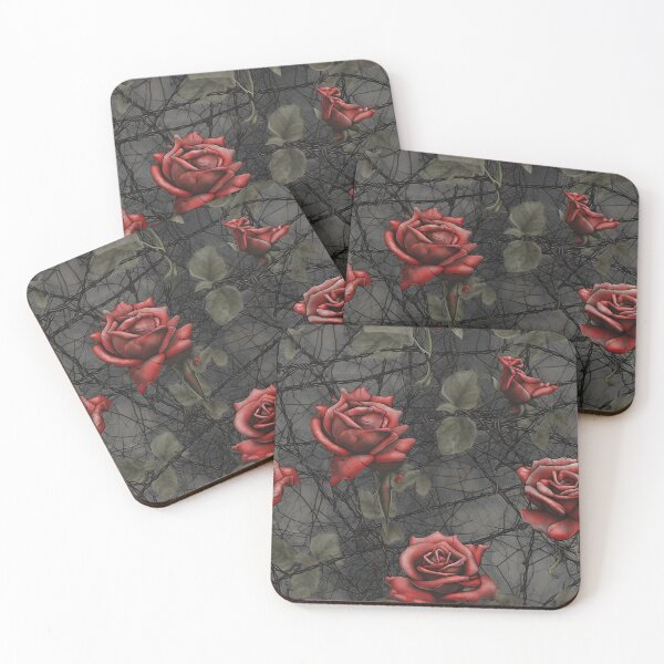 Item preview, Barbed wire with roses pattern designed and sold by Kenneth Heiss.