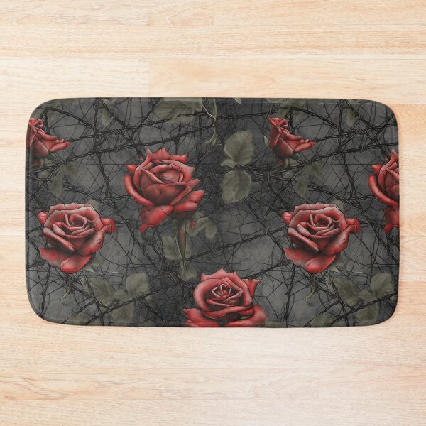 Item preview, Barbed wire with roses pattern designed and sold by Kenneth Heiss.