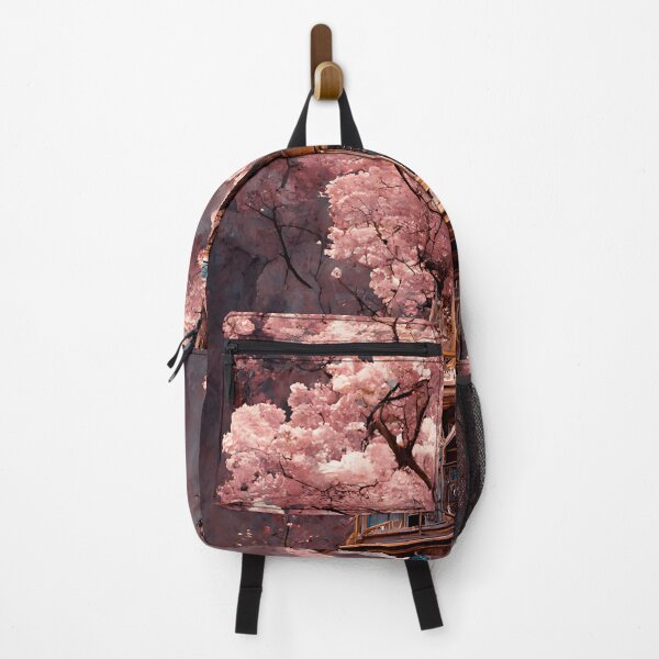 Item preview, Beautiful tree house with pink Color leaf. Metal print designed and sold by Print-and-Prose.