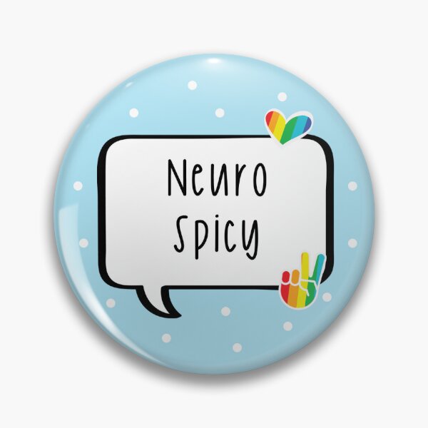 Item preview, Neurospicy Pastel Pin Button Badge  designed and sold by BeauandHarley.