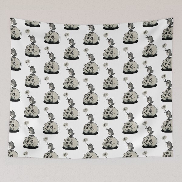 Item preview, Scull and birdie  | White background  designed and sold by DicDoc.