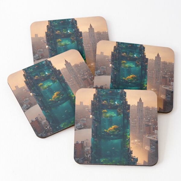 Item preview, Futuristic aquarium house,. Metal print  designed and sold by Print-and-Prose.
