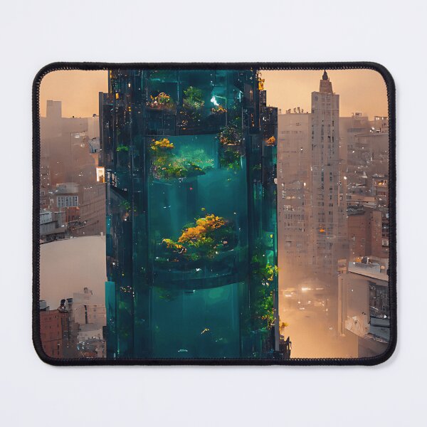 Item preview, Futuristic aquarium house,. Metal print designed and sold by Print-and-Prose.