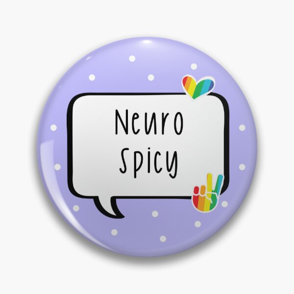 Item preview, Neurospicy Pastel Pin Button Badge  designed and sold by BeauandHarley.