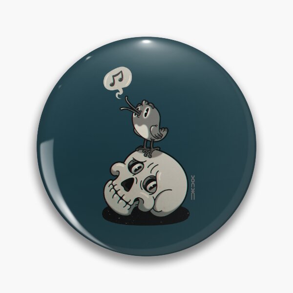 Item preview, Scull and birdie  | gray blue background designed and sold by DicDoc.