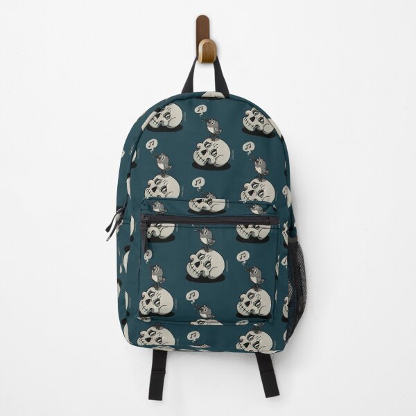 Item preview, Scull and birdie | gray blue background designed and sold by DicDoc.